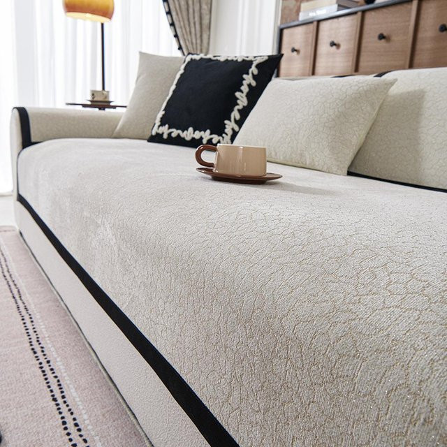 BC-Warm Home Glänzendes Chenille Sofakissen für Rückenlehne und Sitzfläche, Rutschfester Bezug, B x H: 120 x 70 cm - Bild 1