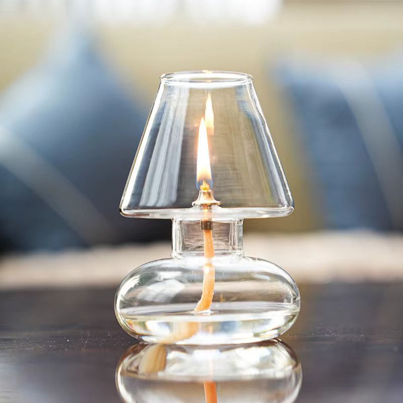 Winddichte Klarglas-Öllampenabdeckung als romantischer Kerzenständer und Lampenschirm in transparentem Glas - Bild 4