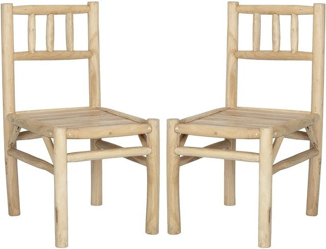 Gartenstuhl Tulum von Vente-unique aus Teakholz in Beige, Breite: 45 cm, Tiefe: 45 cm, Höhe: 45 cm - Bild 1