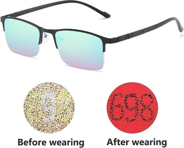Dote Korrektionsbrille, Rechteckig, Halbrand, Kunststoff, Unisex, black white - Bild 1