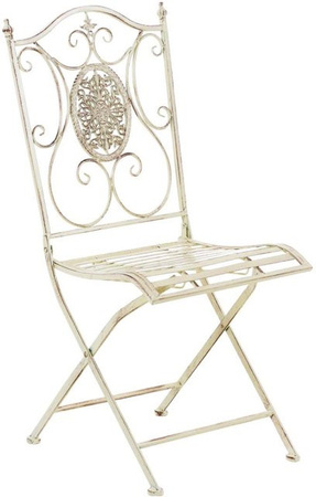 TPFGarden Stuhl Sidan in Antik-Creme aus Metall stapelbar