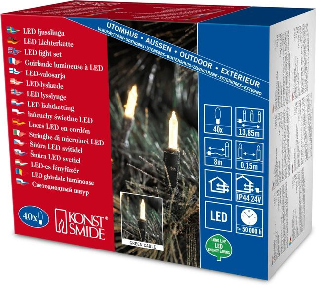 Konstsmide Mini LED Lichterkette mit 40 warmweißen LEDs für innen und außen, netzbetrieben - Bild 2
