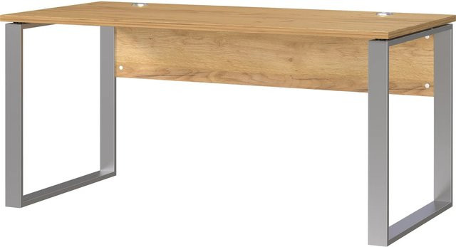 Germania Schreibtisch Eiche mit Kabeldurchlass B/T/H: 158 x 75 x 79 cm - Bild 1