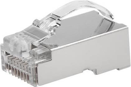 Roline RJ45 Stecker Cat.6/6A geschirmt mit einfachem Durchgang für Massiv- und Litzendraht, 10 Stück - Bild 1