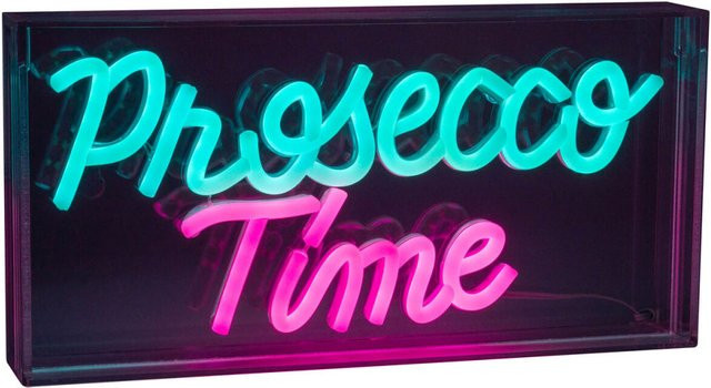 Näve LED Schriftleuchte PROSECCO TIME Schild in Transparent mit Tisch- und Wandfunktion, B: 30 cm, T: 4,7 cm, H: 15 cm - Bild 1