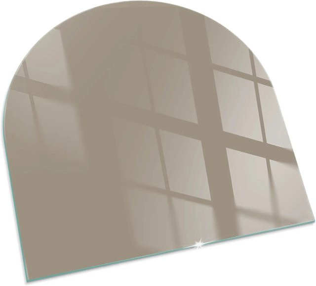 Tulup Kamin Glasplatte Halbkreis in Braun, B/T/H: 100 x 100 x 0 cm - Bild 1
