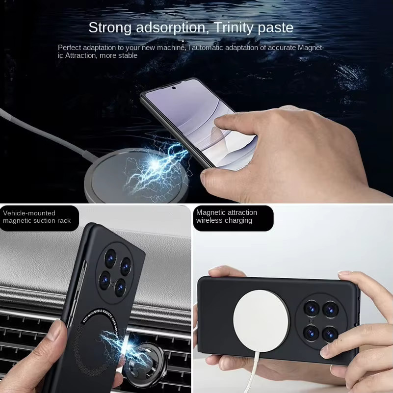 Luxus magnetische Handyhülle für OPPO Find N5, N3 und N2, ultradünne rahmenlose Schutzhülle mit MagSafe Kompatibilität, stoßfest, in Schwarz oder Blau - Bild 3
