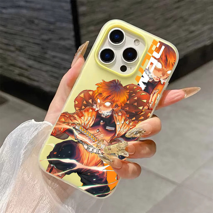 Demon Slayer Anime Silikon Handyhülle in mattem Candy-Design für iPhone 17 Air 16e 16 15 14 13 12 11 Pro Max Plus X XR, Mehrfarbig - Bild 2