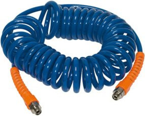 Riegler Spiralschlauch aus PU mit Knickschutz und Verschraubung, Blau, G 1/4, Durchmesser: 8 x 5 mm, Länge: 7,5 m, SP 16-750 - Bild 1
