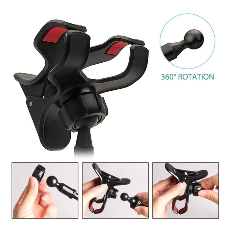 Universelle flexible Handyhalterung als tragbarer Clip-Ständer für Smartphone im Bett oder auf dem Schreibtisch in Pink oder Schwarz - Bild 2