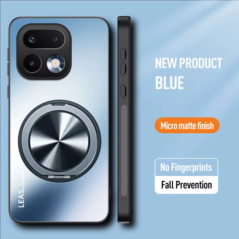 AG Matte Magnetische Hülle für Realme 16 Pro Plus mit 360 Grad drehbarem Ringhalter und kabellosem Laden in Grau - Bild 3