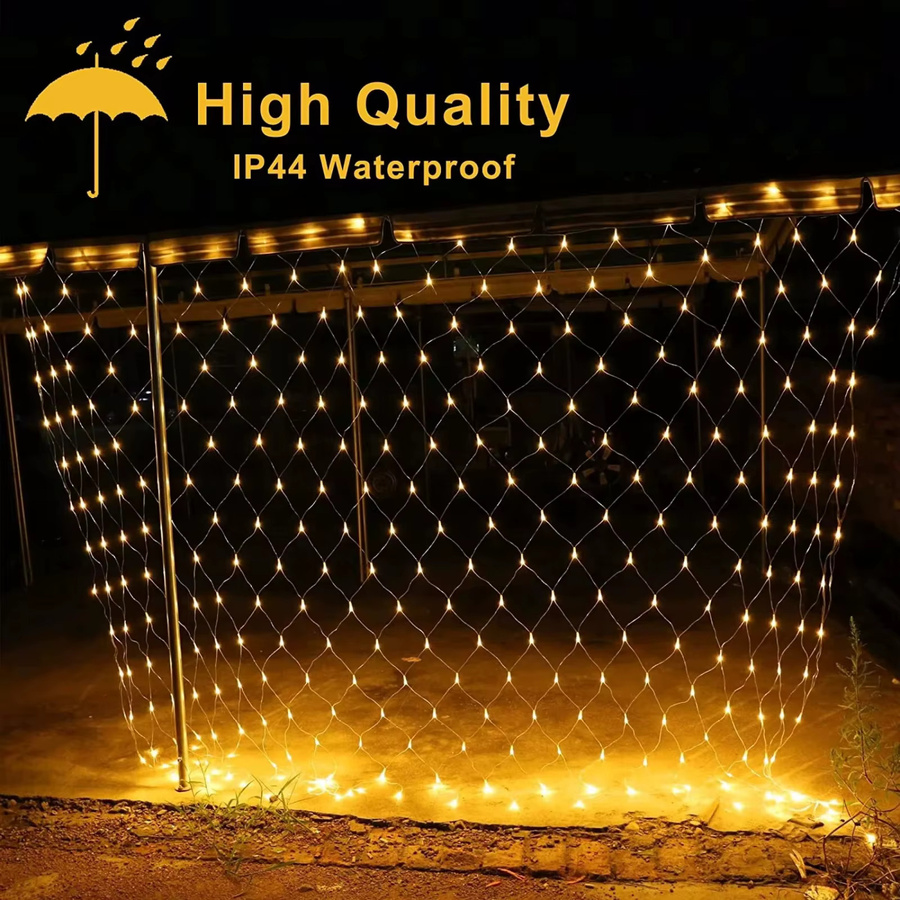 HEGEHE LED Netz Lichterkette RGB mit Timer und 8 Modi, IP44 wetterfest, Warmweiß und Multicolour - Bild 4