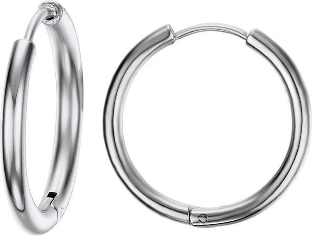 VNOX Creolen Edelstahl, Silber, Unisex, 25mm - Bild 1