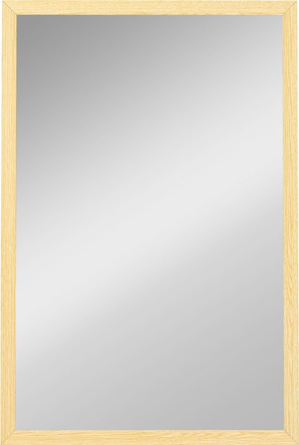 HOMCOM Wandspiegel Rechteckig in Naturholz für Badezimmer, Schlafzimmer und Wohnzimmer, B: 40 cm, H: 60 cm - Bild 1
