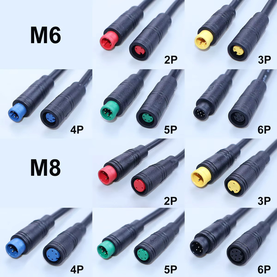ChengHaoRan Wasserdichtes Kabel Set mit M6 M8 Stecker und Buchse für E-Bike Display und Sensoren in 2/3/4/5/6 Pin Ausführung - Bild 3