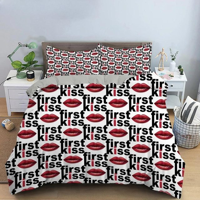 Bettwäsche Set Binchi Fitness Herzform in Weiß aus Polyester und Mikrofaser, 2-teilig, Bettbezug 70 x 133 cm mit verdecktem Reißverschluss - Bild 1