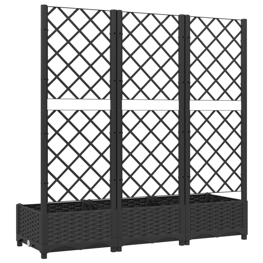 Vidaxl Garten Pflanzgefäß mit Gitter, Schwarz, B/T/H: 120 x 40 x 121,5 cm - Bild 4