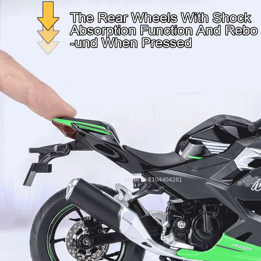 Kawasaki Ninja400 ZX6R, Diecast Modell Motorrad, 1:12, mit Licht - Bild 4
