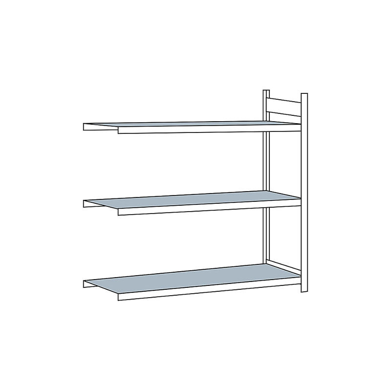 Schulte Lagertechnik Weitspannregal Anbauregal WS2000 aus Stahl und Spanplatte, Farbe: Silber, H x B x T: 200 x 200 x 80 cm - Bild 2