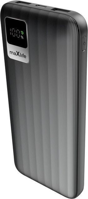 MaXlife Externer Akku MXPB-07 mit 10000mAh und 10W in Schwarz mit 2 x USB-A und USB-C Anschlüssen - Bild 1
