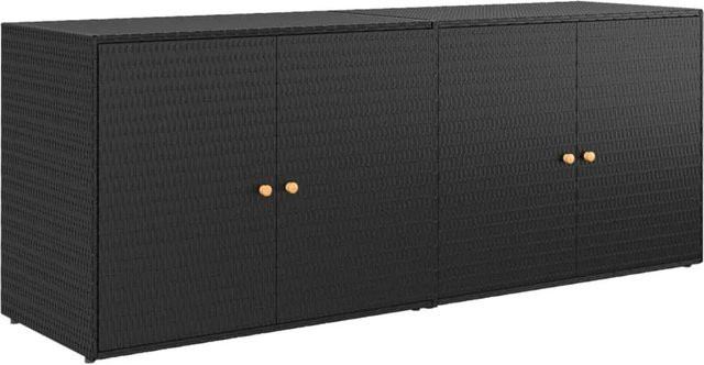 vidaXL Gartenschrank aus Poly Rattan in Schwarz, H x B x T: 198 x 55,5 x 80 cm - Bild 1