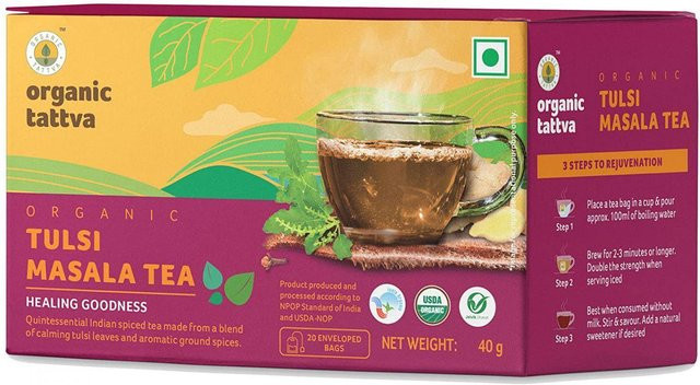 Tattva Bio-Tulsi-Masala-Chai, Teebeutel, 20 x 2 g - Bild 1