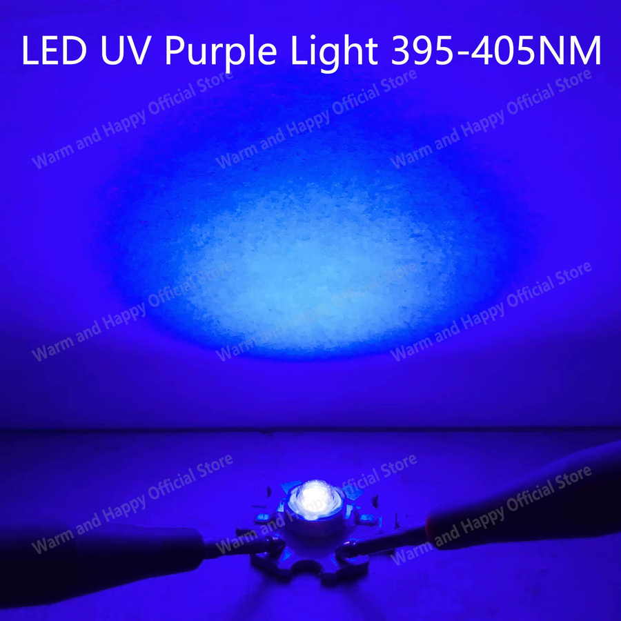 UV-LED 3W 395nm 405nm Leuchtdiode mit 20mm Aluminium-PCB in Silber - Bild 4