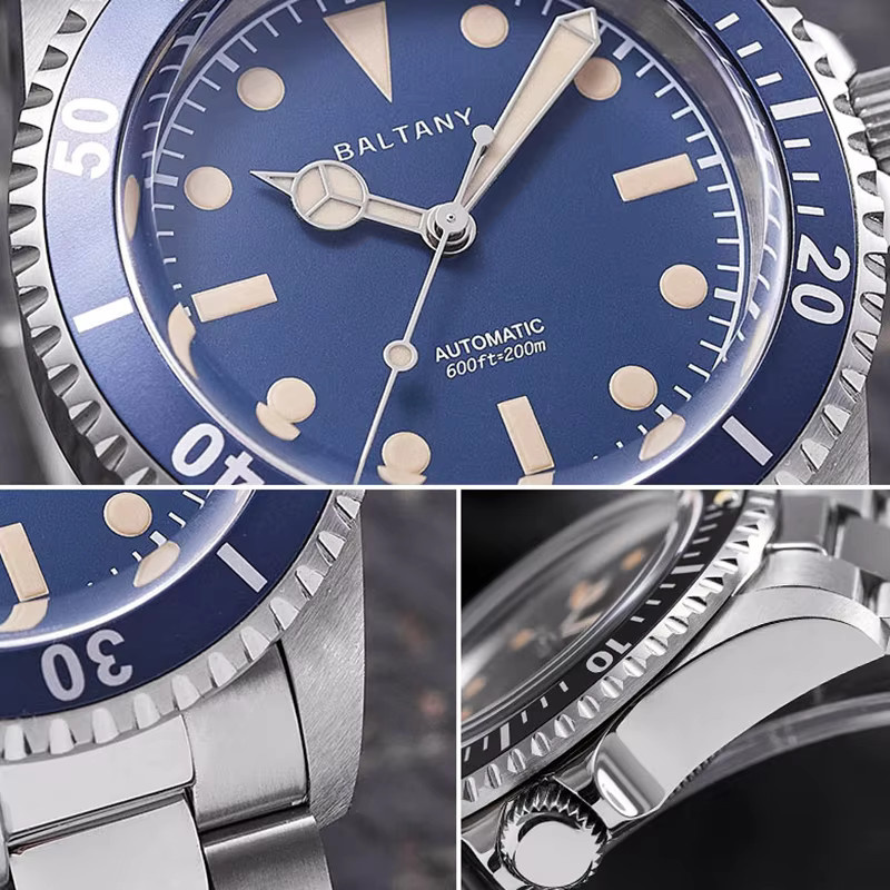 Baltany Armbanduhr Automatik, Edelstahl, Blau, 39 mm, Herren - Bild 4