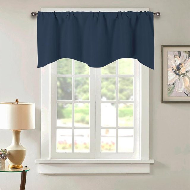 Cozy Haven Verdunkelungsvolant Vorhang aus Polyester, Navy Blau, B: 132 cm, H: 46 cm - Bild 1