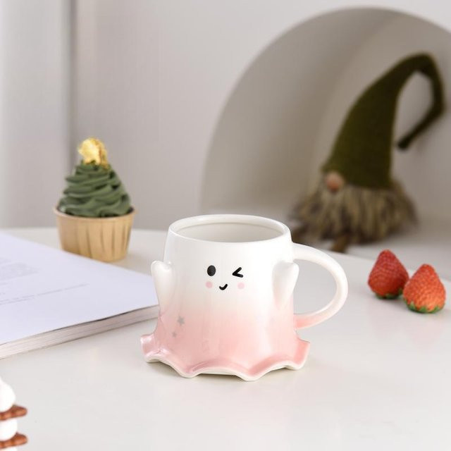Kreative Keramiktasse mit Elfen-Cartoon-Design von Yiran Furniture, Weiß, 450 ml - Bild 1