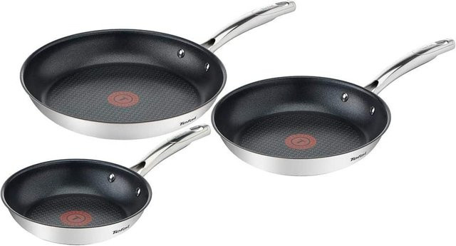 Tefal Duetto+ Plus Pfannenset 3-teilig aus Edelstahl in Schwarz und Silber mit Non-Stick-Beschichtung - Bild 1