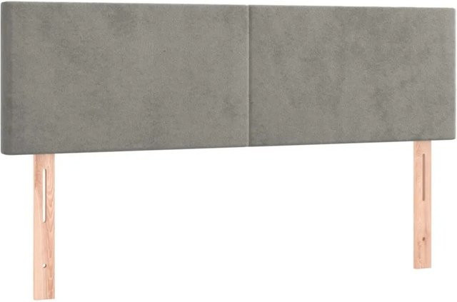 vidaXL Kopfteile 2er Set Hellgrau Samt B/T/H: 72 x 5 x 78-88 cm - Bild 1