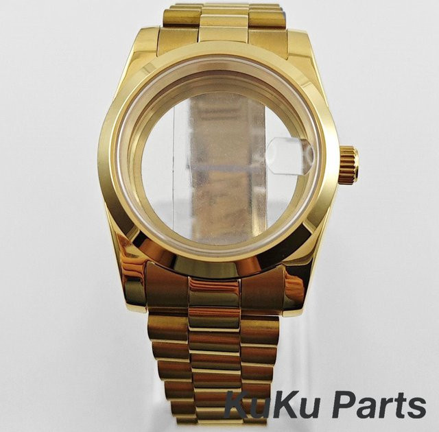 HUANXIAO Präsidentenarmband Gold, Saphirglas, 36mm/40mm - Bild 1