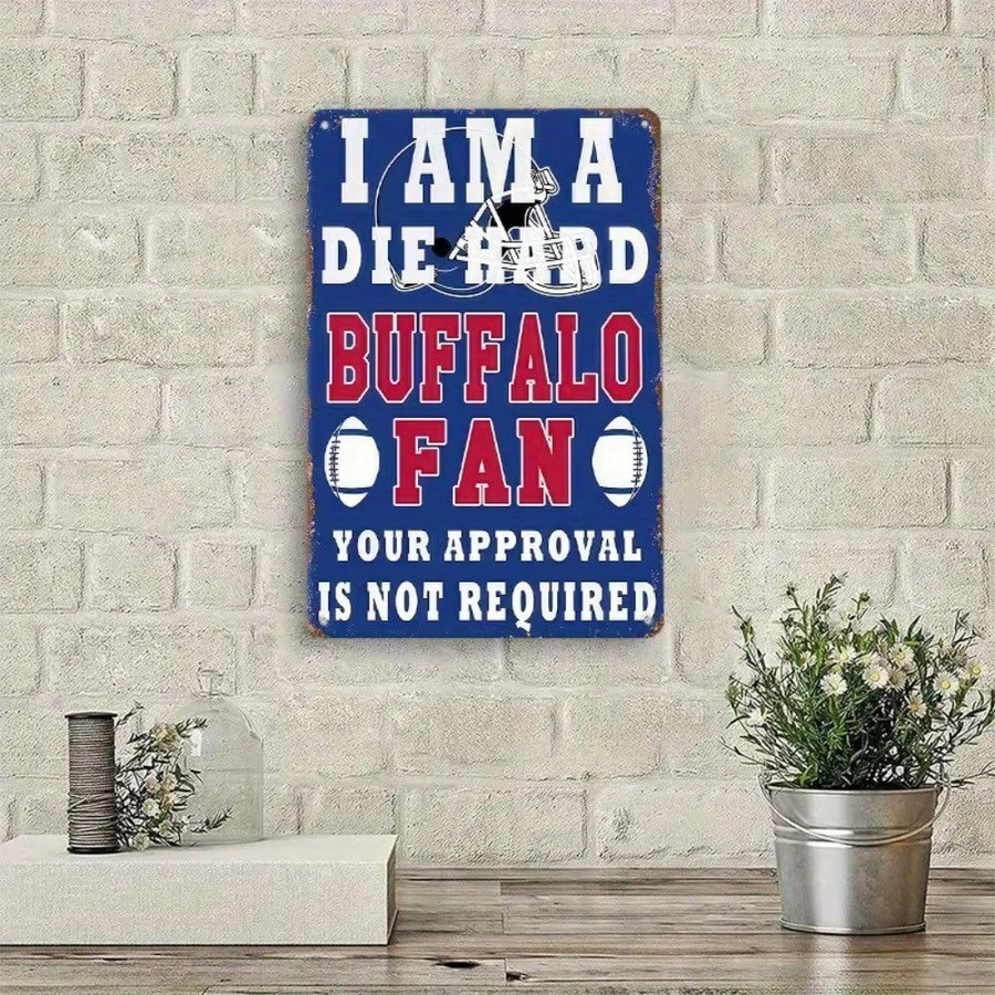 Buffalo Bills Metallschild CIFBUY Blau Rechteckiges Wandschild für Man Cave und Büro - Bild 3