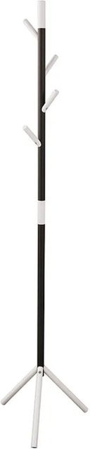 PROREGAL Minimalistischer Garderobenständer mit 4 Aluminiumhaken, Schwarz und Weiß, Höhe: 180 cm - Bild 1