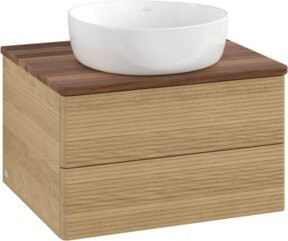 V&B Waschtischunterschrank Antao mit Frontstruktur in Honey Oak, B/T/H: 60 x 36 x 50 cm - Bild 1