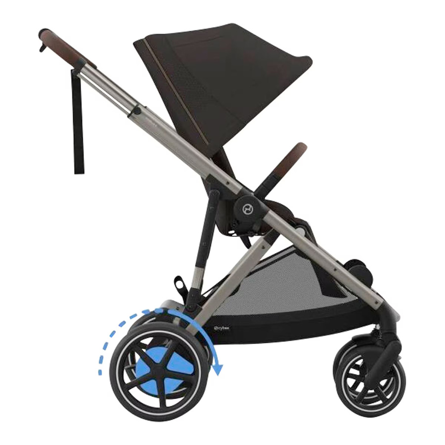 Cybex Gold Kombikinderwagen eGazelle in Braun mit Federung und Schwenkrädern - Bild 3