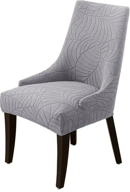 Elastische Sesselhusse mit hoher Rückenlehne in Grau für Sessel und Stühle - Bild 1