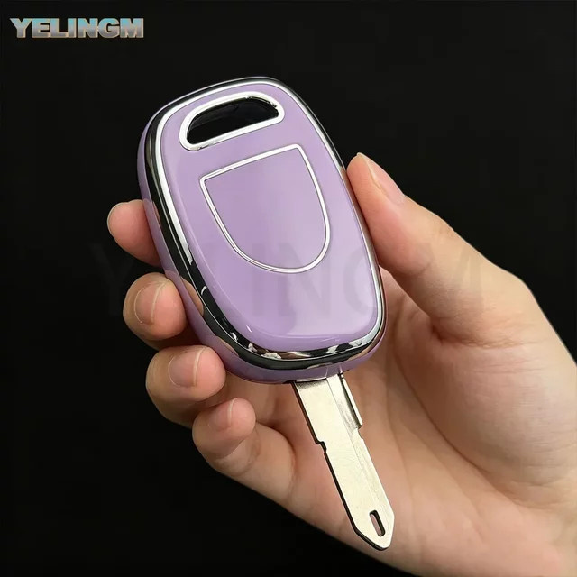 YELINGM Weiche TPU Autoschlüsselhülle für Renault Master Kangoo Clio Twingo NE72/VAC102 in Lila - Bild 1