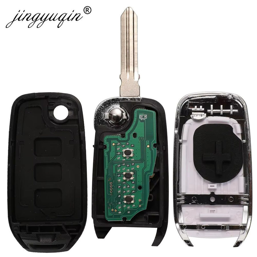 Jingyuqin Klappbarer Fernschlüssel 433MHz PCF7961M 4A in Schwarz für Renault Kadjar Captur Megane 3 Symbol Logan 2 Sandero 2 und Dacia Duster - Bild 4