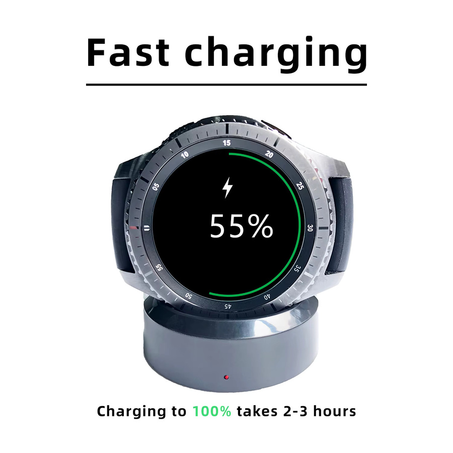 Samsung USB-Ladekabel für Gear S2, S3 Classic, Frontier und Galaxy Watch 46/42 mm Dock-Ladegerät in Schwarz - Bild 3