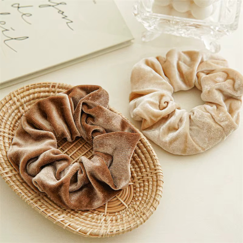 IKABESTILK Scrunchies, Samt, Koralle, Damen - Bild 4