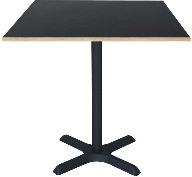 RestooTab Tisch Dina quadratisch in Schwarz mit MDF-Platte und Metallgestell, B/T/H: 70 x 70 x 74 cm - Bild 1