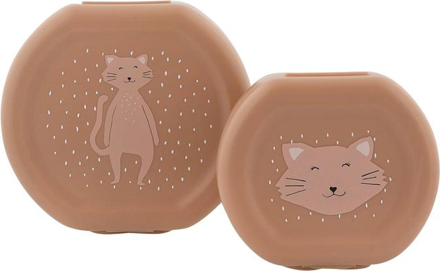 Trixie 2er-Set Snackboxen mit Clip in Pink, stapelbar und spülmaschinenfest - Bild 1