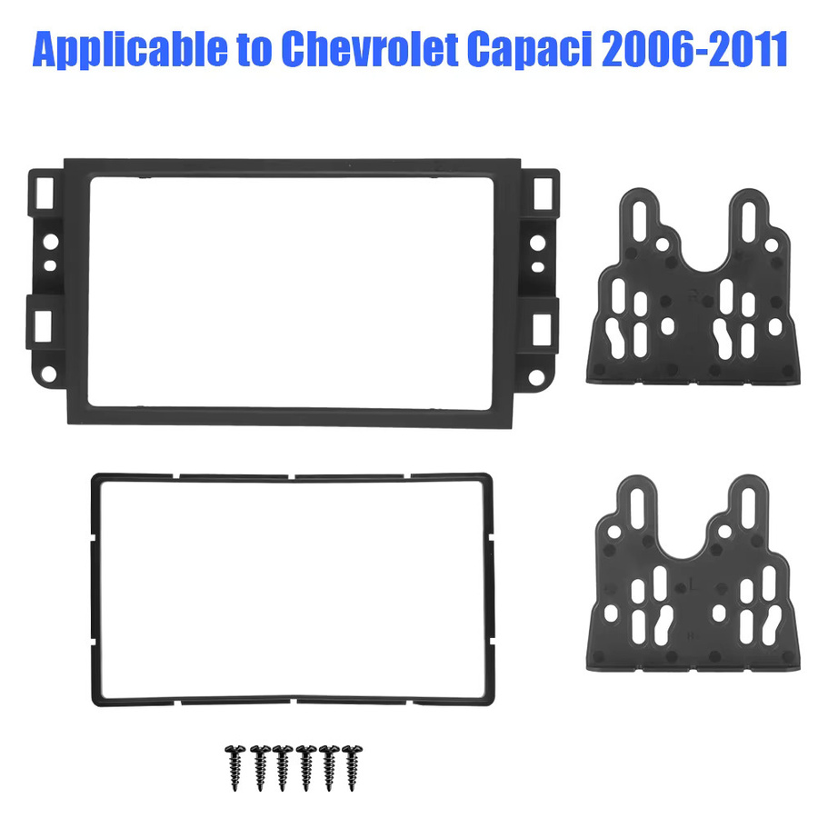 Faszinienverkleidung für Chevrolet Capaci und Epica 2006–2011, 2-Din Autoradio Einbaurahmen und DVD-Player Installationskit, Schwarz - Bild 3