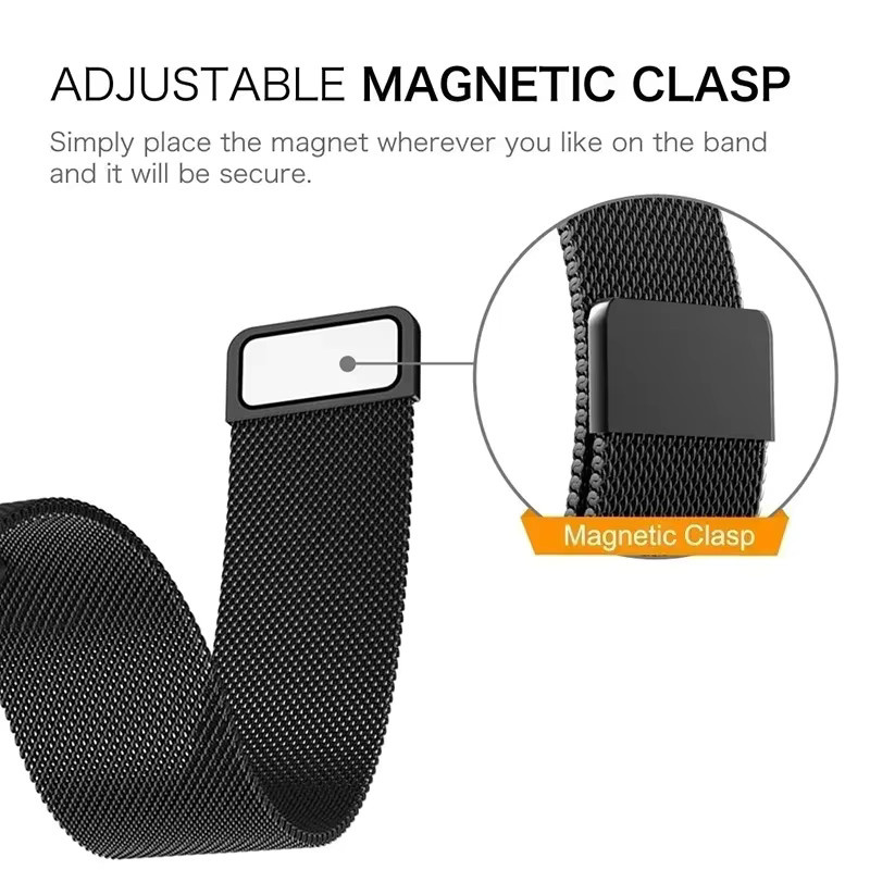 EIGIIS Uhrenarmband Edelstahl, Milanese Loop, Silber, 22mm, Unisex - Bild 2