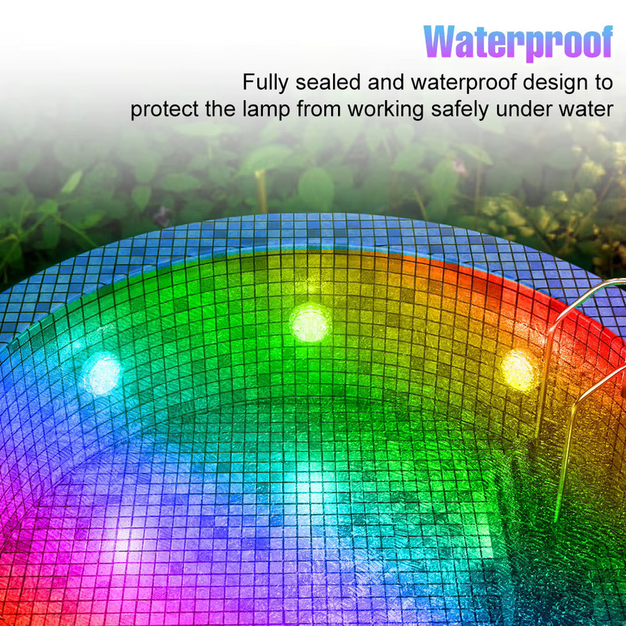 CanLing 2er-Pack RGB Unterwasser-LED-Licht mit Farbwechsel für Aquarium, Schwimmbad und Brunnen in Multicolour - Bild 3