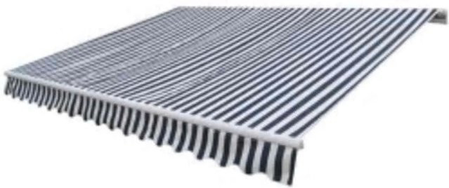 Motorisierte Gelenkarmmarkise von vidaXL in Blau/Weiß aus Aluminium und Polyester, Breite: 600 cm - Bild 1
