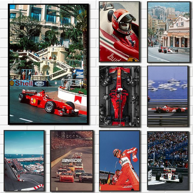 Potdemiel Vintage F1 Monaco Rennwagen Fotoposter als Leinwanddruck für deine Wanddekoration - Bild 1