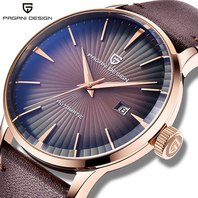 PAGANI DESIGN Armbanduhr, Automatik, Gold, Lederarmband, Herren - Bild 1